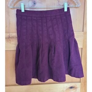 Vintage Paris Sport Club‎ US 4 100% Wool Purple Pleated Mini Skirt SMALL Classic